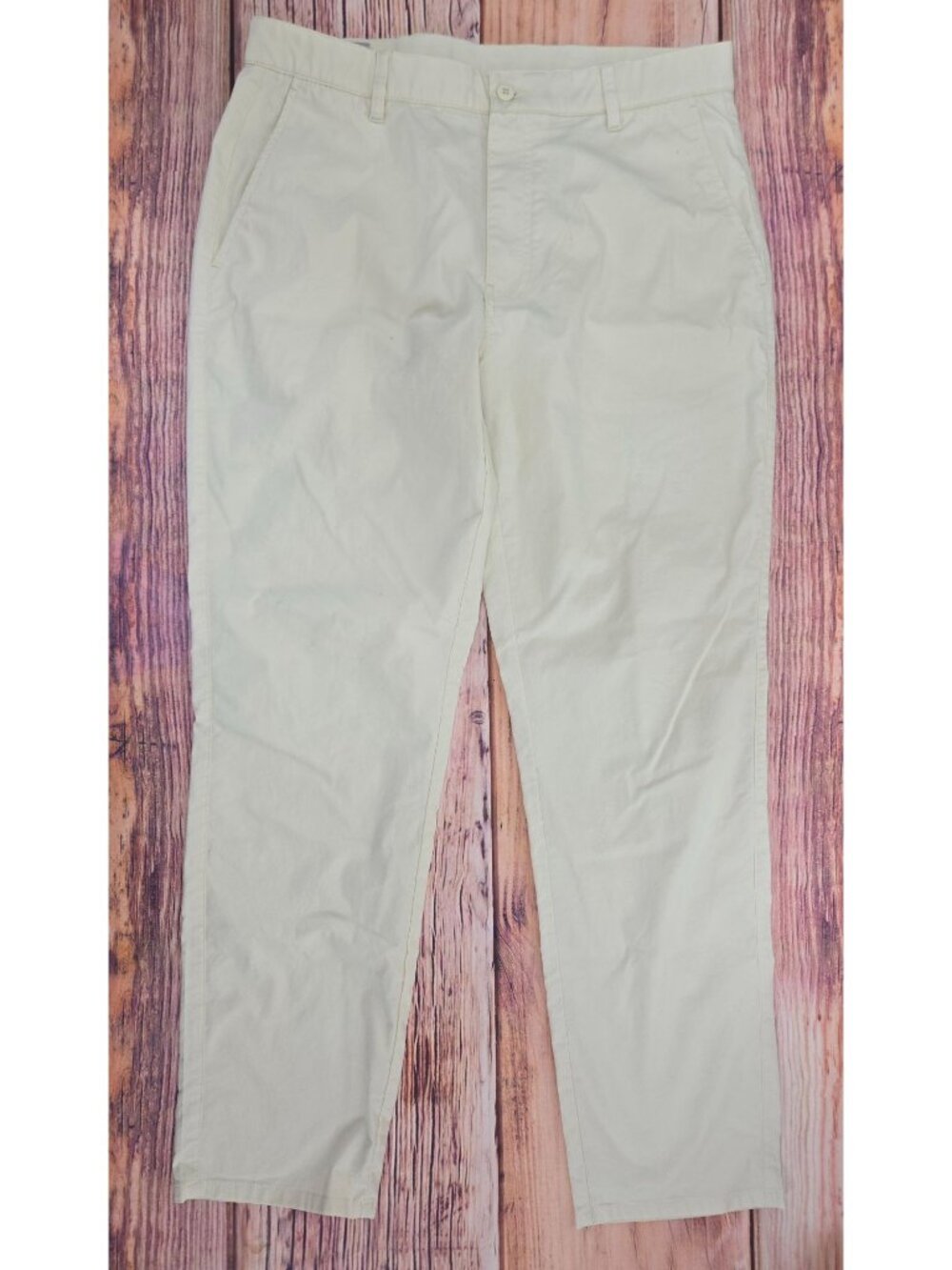 FootJoy Mens Beige Flat-Front Golf Pants Size 34x30